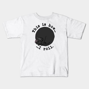 Rolling Cat - Black Kids T-Shirt